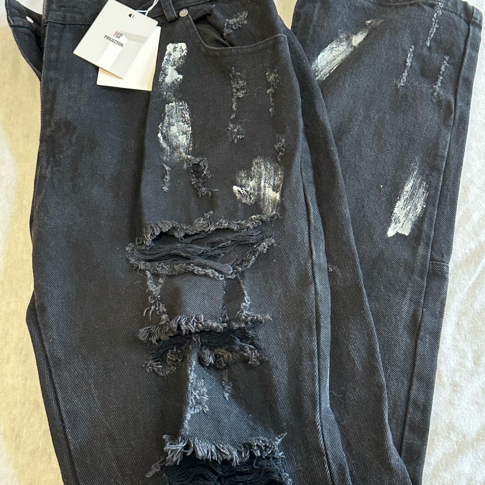 Distressed Black Jeans